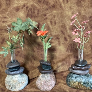 Bud Vases of Rock. Set of 3. Clearance Sale. Wedding Decor. No specific vase will be sent. image 3