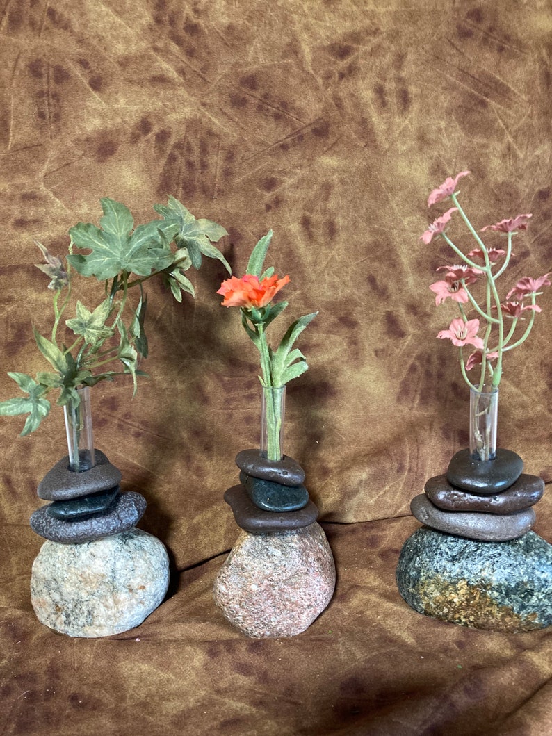 Bud Vases of Rock. Set of 3. Clearance Sale. Wedding Decor. No specific vase will be sent. image 3