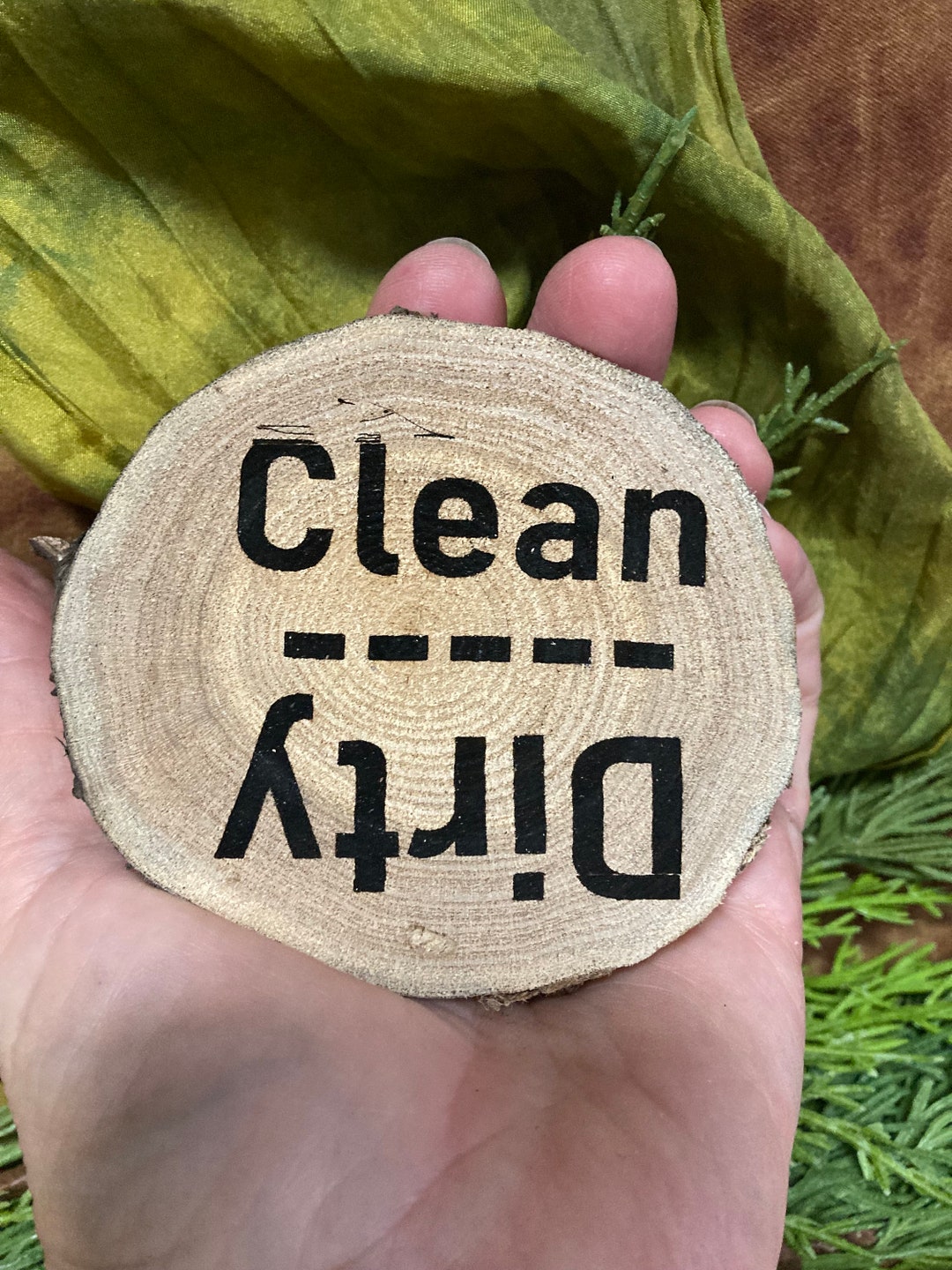 Dishwasher clean or Dirty Indicator Wooden Disc With Etsy