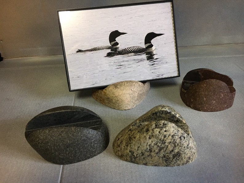 Rock Display Stand With a Framed Photo Etsy
