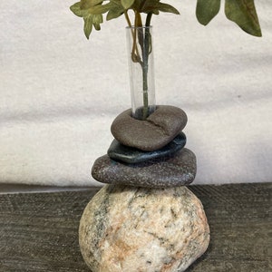 Bud Vase of Lake Superior Rock OR Rock and Driftwood Select a Specific Vase image 8