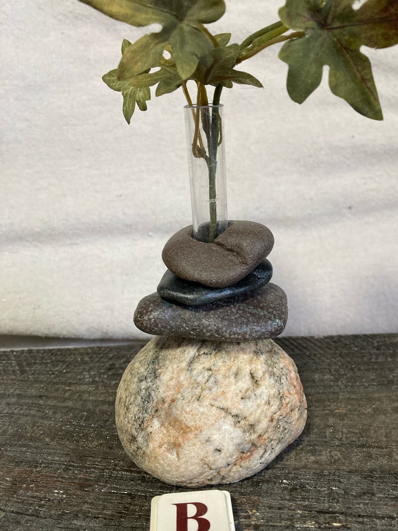 Bud Vase of Lake Superior Rock OR Rock and Driftwood Select a Specific Vase image 8