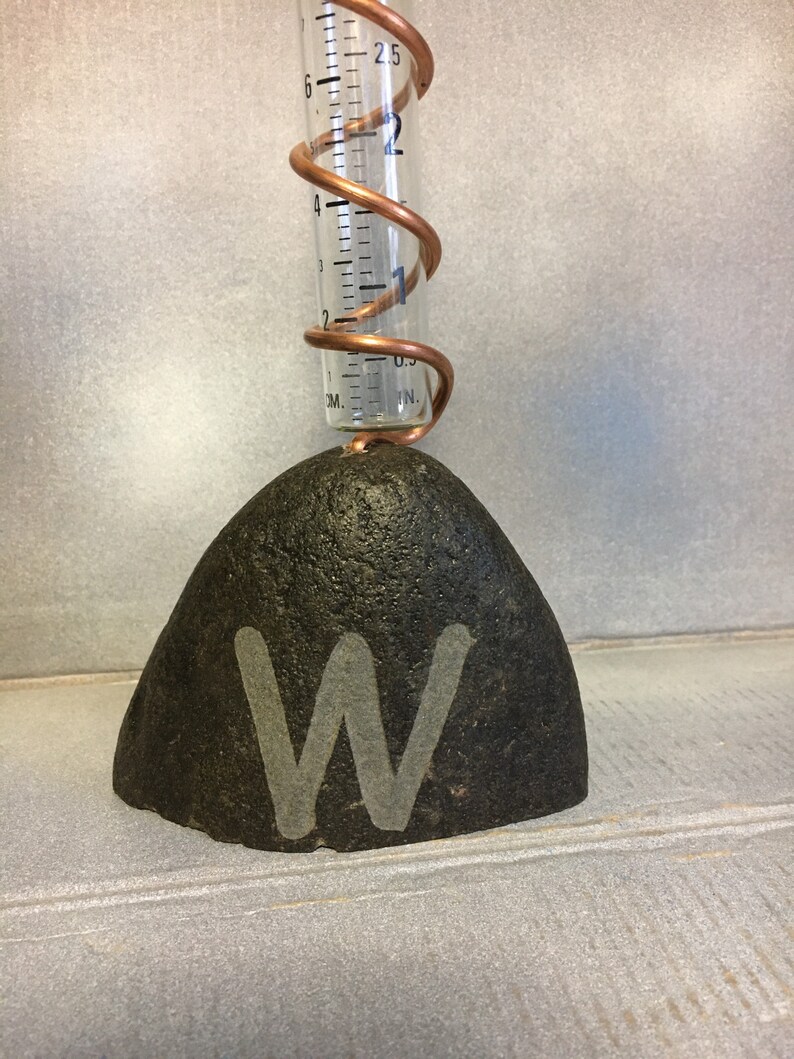 Rain Gauge Personalized With Sandblasted Initial Lake Etsy
