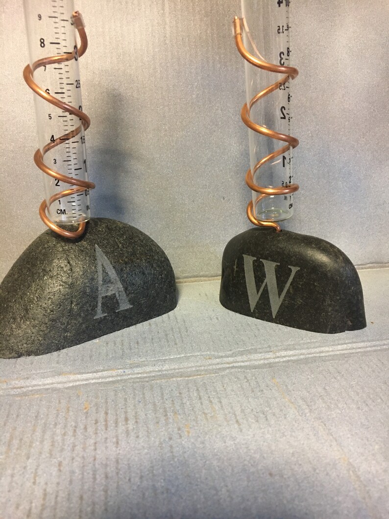 Rain Gauge Personalized With Sandblasted Initial Lake Etsy