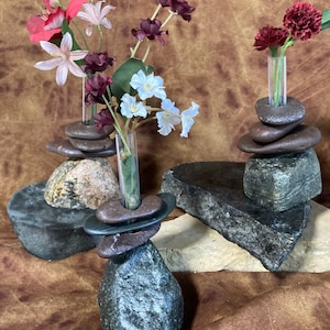 Bud Vases of Rock. Set of 3. Clearance Sale. Wedding Decor. No specific vase will be sent. image 1