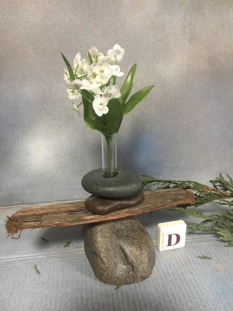 Bud Vase of Lake Superior Rock OR Rock and Driftwood Select a Specific Vase image 4