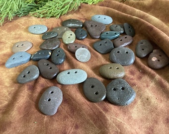 Rock Buttons set of 6  hand drilled; From Lake Superior