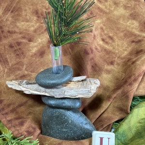 Bud Vase of Lake Superior Rock OR Rock and Driftwood Select a Specific Vase image 6