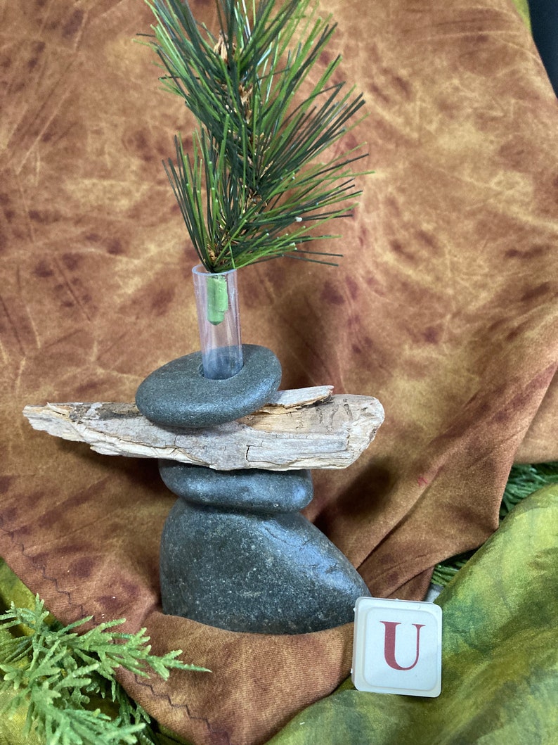 Bud Vase of Lake Superior Rock OR Rock and Driftwood Select a Specific Vase image 6