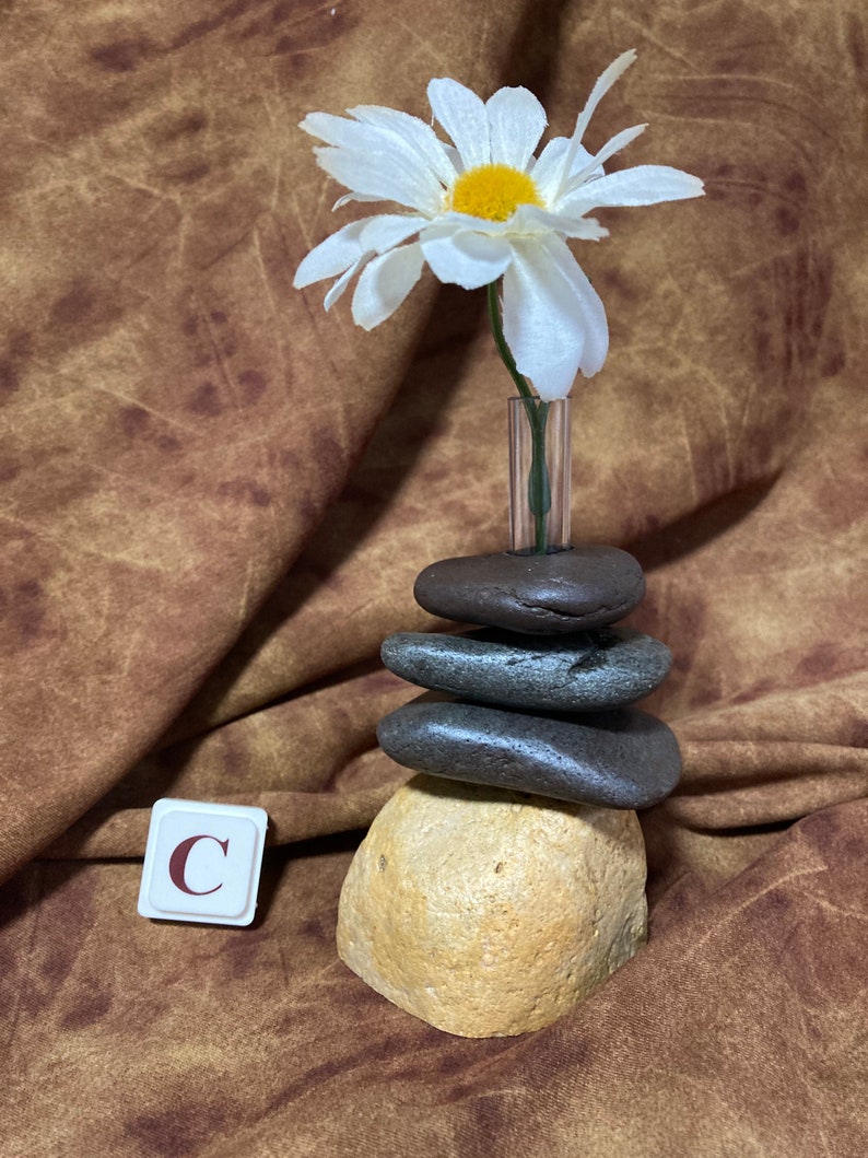 Bud Vase of Lake Superior Rock OR Rock and Driftwood Select a Specific Vase image 1