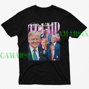ドナルド・トランプ シャツ、ドナルド・トランプ オマージュ T シャツ、ビンテージ トランプ ファン グッズ レトロ 90 年代、トランプ大統領支持者、アメリカを再び偉大に