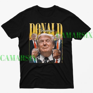 ドナルド・トランプ シャツ、ドナルド・トランプ オマージュ T シャツ、ビンテージ トランプ ファン グッズ レトロ 90 年代、トランプ大統領支持者、アメリカを再び偉大に
