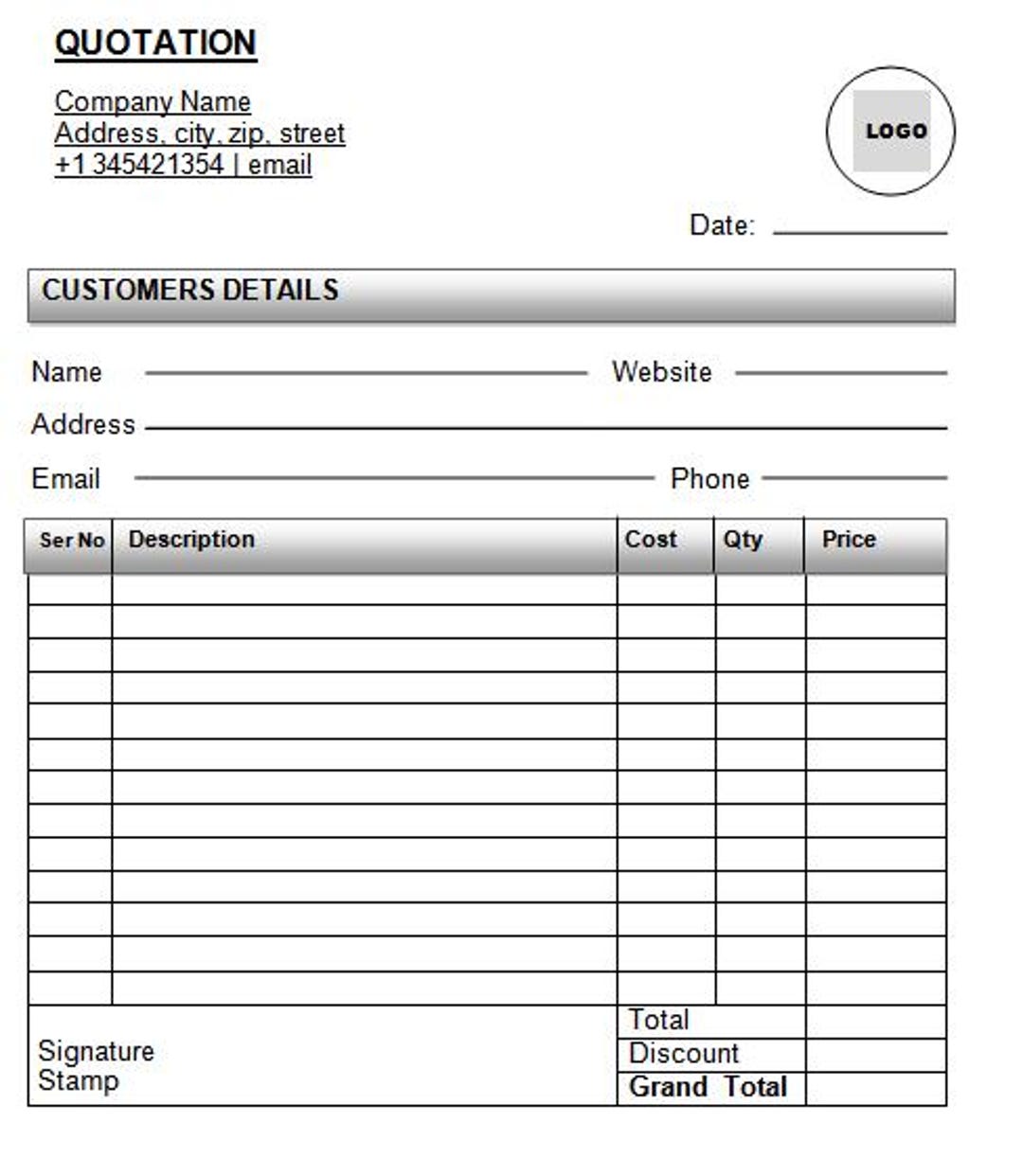 Gray Editable Invoice Template - Printable Small Business Invoice ...