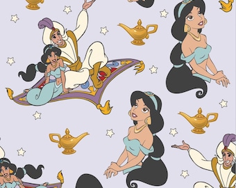 Jasmine Princess Fabric Disney Princess Jasmine Lamp Fabric Cartoon Anime Fabric100% Cotton Fabric Quilting Fabric By The Half Yard