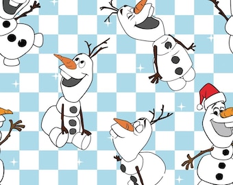 Disney Frozen Fabric Olaf Fabric Christmas Snowman Fabric Cartoon Anime Fabric 100% Cotton Fabric Quilting Fabric By The Half Yard