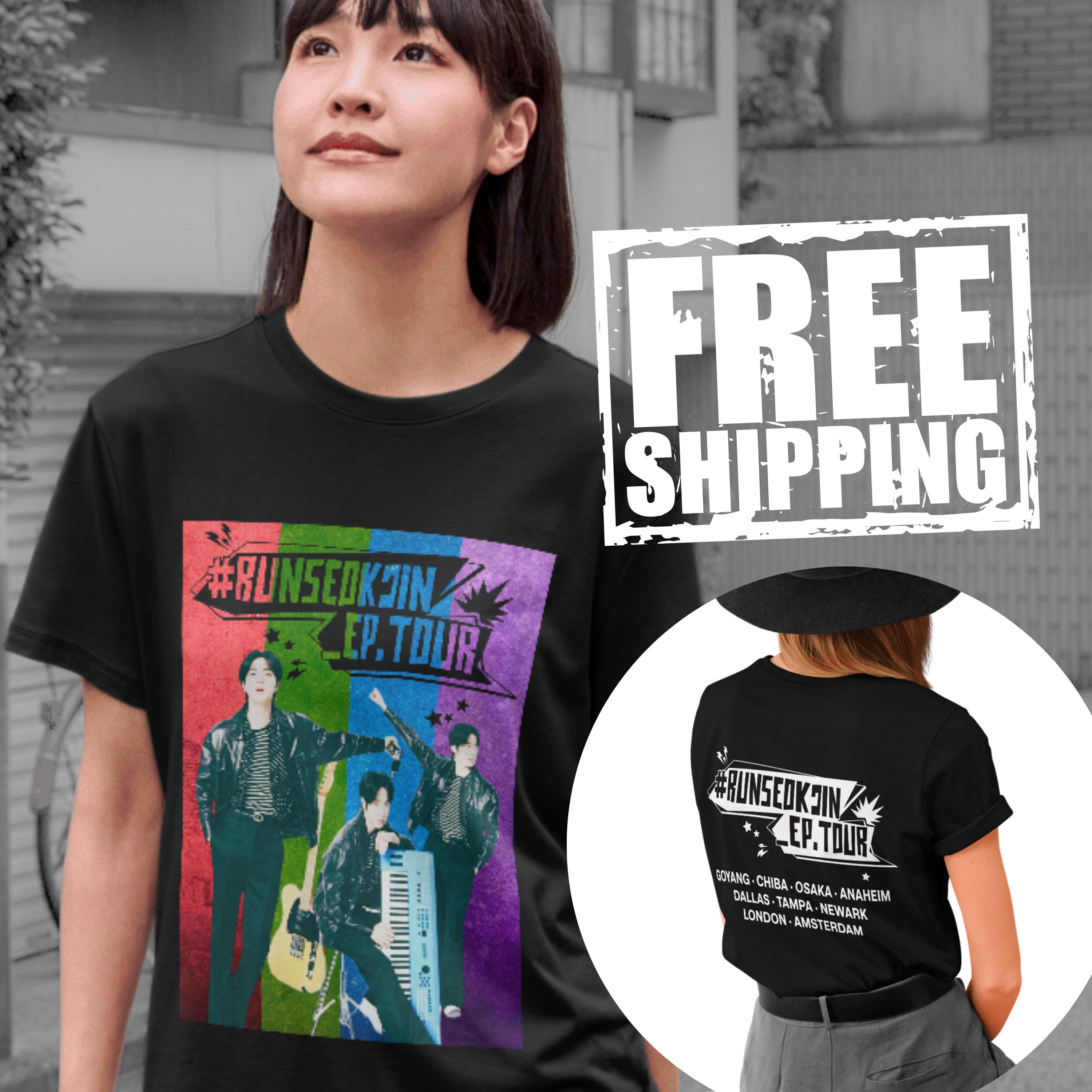 アイドル RUN SEOKJIN T-Shirt (Dark Grey) M 2ND PRE-ORDER] BTS JIN - RUNSEOKJIN OFFICIAL MD S/S T-SHIRT