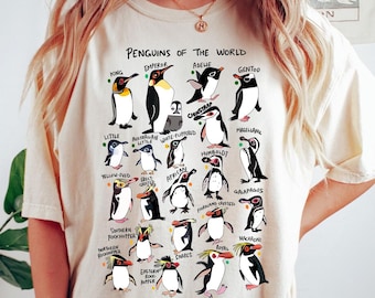 Comfort Colors Penguin T-Shirt: Vintage Style Heavyweight Cotton Tee