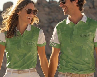 Personalized Golf Polo Shirt: Matching Couple Outfit, Custom Print