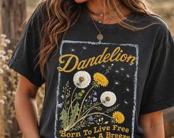 Comfort Colors Dandelion Country Music Graphic Tee, Flower Lover Gift, Western Style Shirt