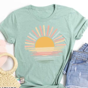 Sunshine Shirt, Retro Sunset Rays Shirt, Summer Shirt, Girls Summer Trip Shirts, Beach Vacation Shirt