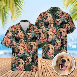 Personalized Photo Hawaiian Shirt, Funny Custom Dog Photo Hawaiian Shirt, Summer Matching Family Shirt