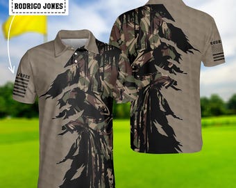 Skull Golf Poloshirt: Vintage Golfschläger, Custom Design