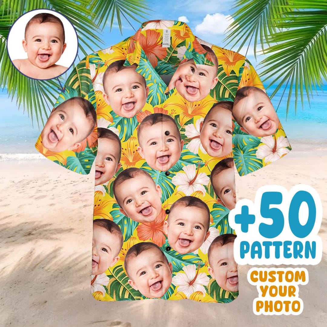 Custom Baby Face Hawaiian Shirt: Tropical Aloha Shirt - Etsy
