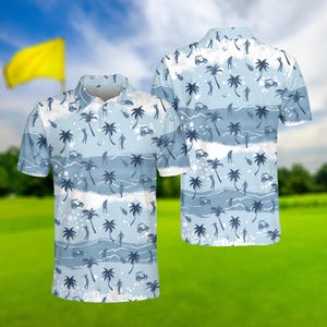 Palm Trees Golf Polo Shirt: Tropical Summer Vibe