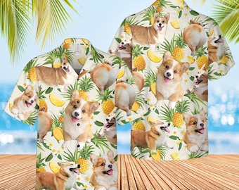 Corgi Hawaiian Shirt: Tropical Summer Aloha Shirt
