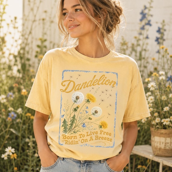 Comfort Colors Dandelion Shirt, Country Music Graphic Shirt, Dandelion Lover Gift