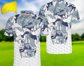 Blue Skull Golf Polo Shirt: Men's & Women's Pique Knit