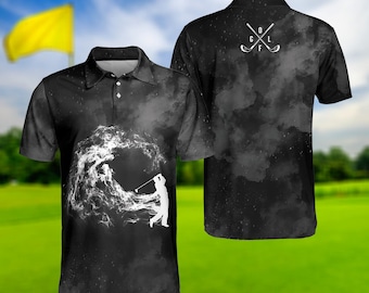 Golf Rauch Muster Poloshirt, Golfer Geschenk
