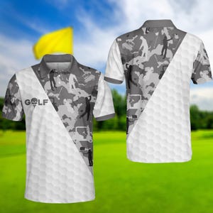 Golf Skull Polo Men Shirt, Golf Shirts for Men, Men Golf Gift, Gift For Golf Lover