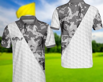 Golf Skull Polo Shirt, All-Over Print, Men's Golf Gift