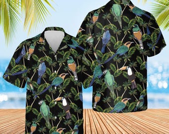 Tropical Birds Hawaiian Shirt: Custom Aloha Beach Shirt