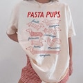Comfort Colors Pasta Pups Shirt, Funny Dachshund Spagetti Shirt, Italian Foodie Gift