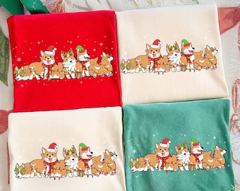 Comfort Colors Corgi Christmas Shirt, Vintage Unisex Tee