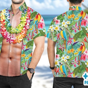 Funny Abs Aloha Hawaiian Shirt: Tropical Beach Summer Shirt