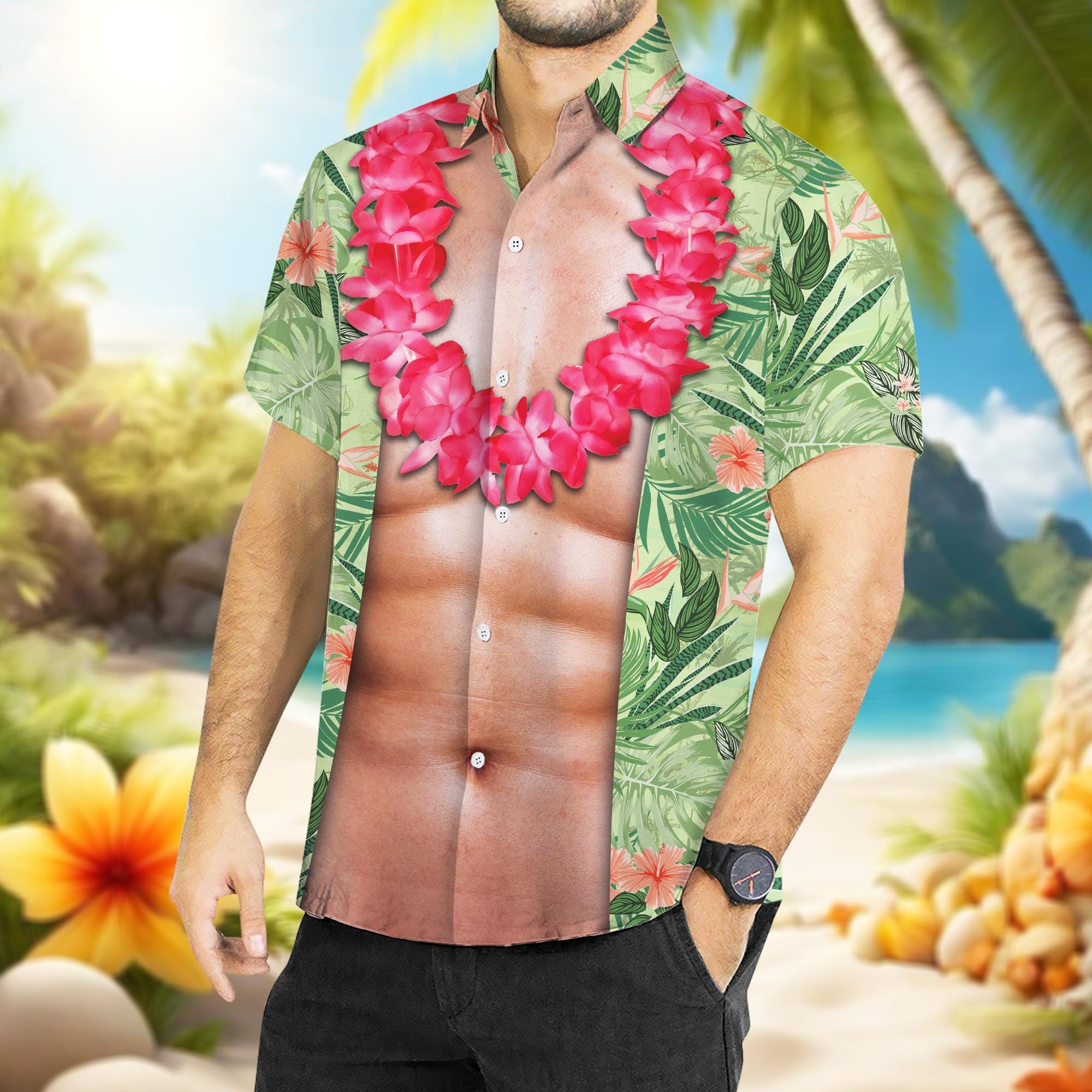 Funny Abs Hawaiian Shirt: Tropical Aloha Summer Shirt - Etsy