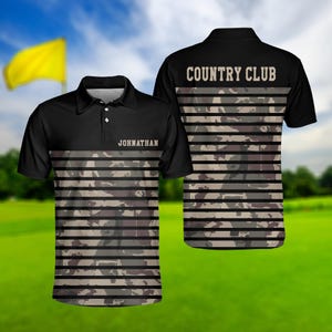 Personalized Camo Golf Polo Shirt: Men&#39;s & Women&#39;s Custom Design