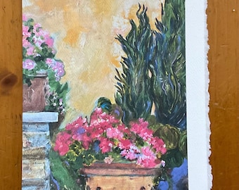 Tuscany Geranium Pots Art CARD