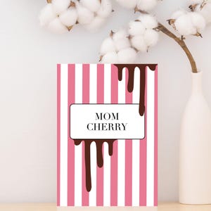 Muttertag Geschenk Kirsche minimalistisch Mom Cherry modern Karte für die beste Mama PDF Datei Postkarte, Sofort Download digital