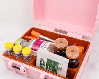 Vial and Syringe Organizer Case | 3D Printed Peptide Storage | Holds 3ml and 10ml Vials