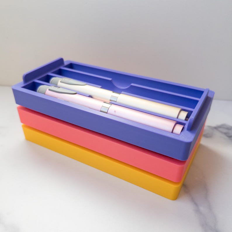 Stacking Injection Pen Tray Organizer | 3D Printed Storage for Peptide Pens image 9