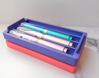 Stacking Injection Pen Tray Organizer | 3D Printed Storage for Peptide Pens