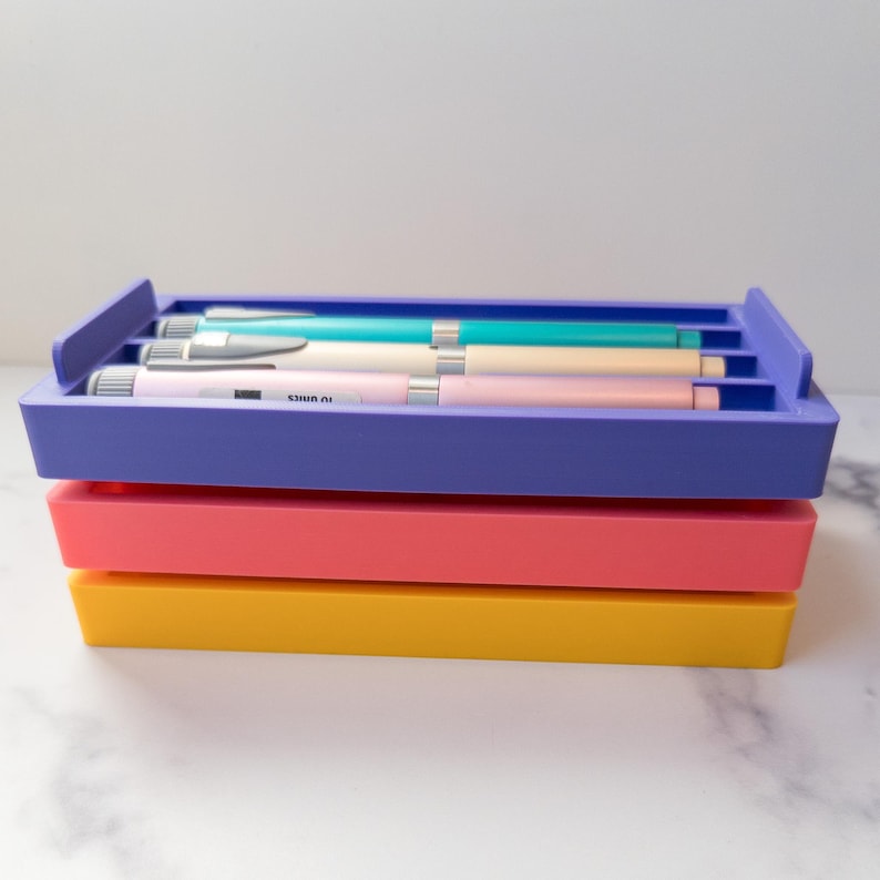 Stacking Injection Pen Tray Organizer | 3D Printed Storage for Peptide Pens image 2