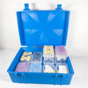 16-Kit Peptide Storage Case, Fits Sixteen 3mL Vial Kit Boxes, Large Organizer for Peptide Kits, Latching Hard Case for Fridge or Freezer