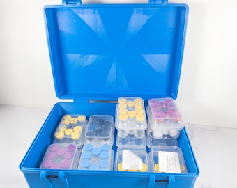 Estuche de almacenamiento para 16 kits de péptidos, con capacidad para dieciséis viales de 3 ml, organizador grande para kits de péptidos, estuche rígido con cierre para refrigerador o congelador.