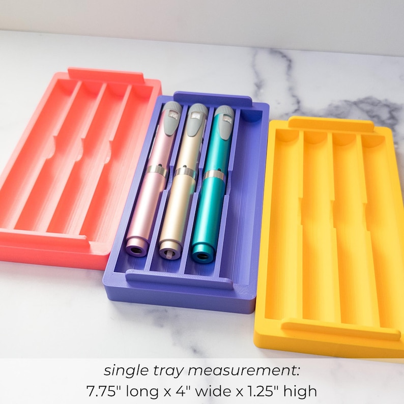Stacking Injection Pen Tray Organizer | 3D Printed Storage for Peptide Pens image 10