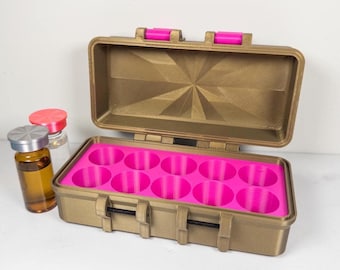 Estuche para viales de péptidos de 10 ml, con capacidad para 10 viales.